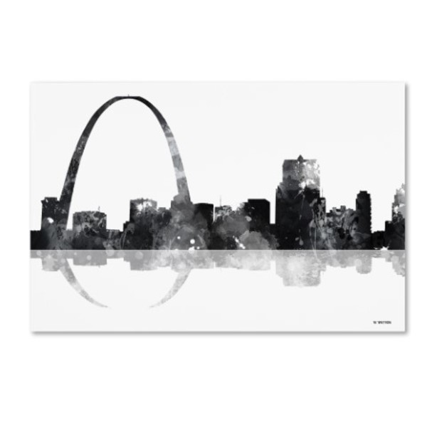 Trademark Fine Art Marlene Watson 'Gateway Arch St Louis MO Skyline BG-1' Canvas Art, 12x19 MW0134-C1219GG